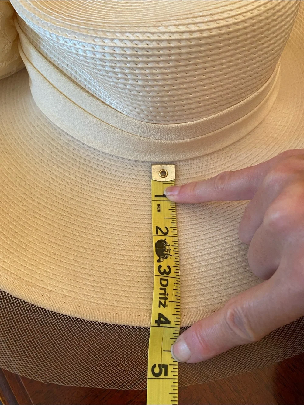 Vintage Jodi G for Sylvia Creamy Yellow Sun Hat with Ribbon Trim Kentucky Derby